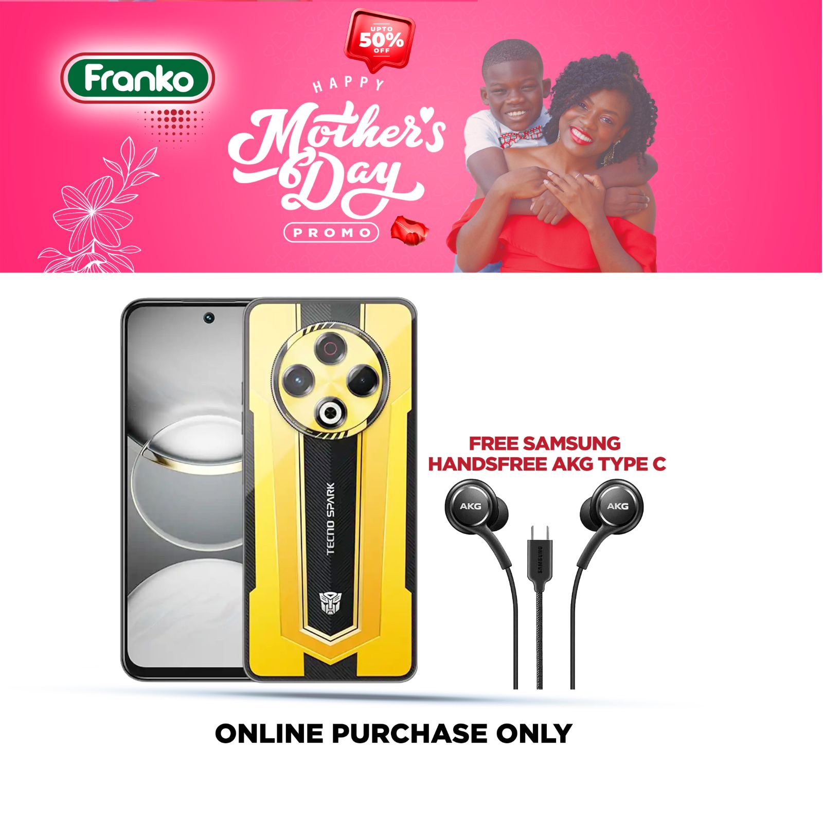 Tecno Spark 30 Transformers (128GB + 8GB) - Free Handsfree